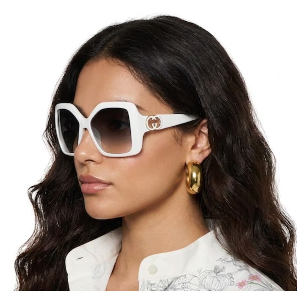NWT Gucci GG2015S White Oversized 59mm Sunglasses